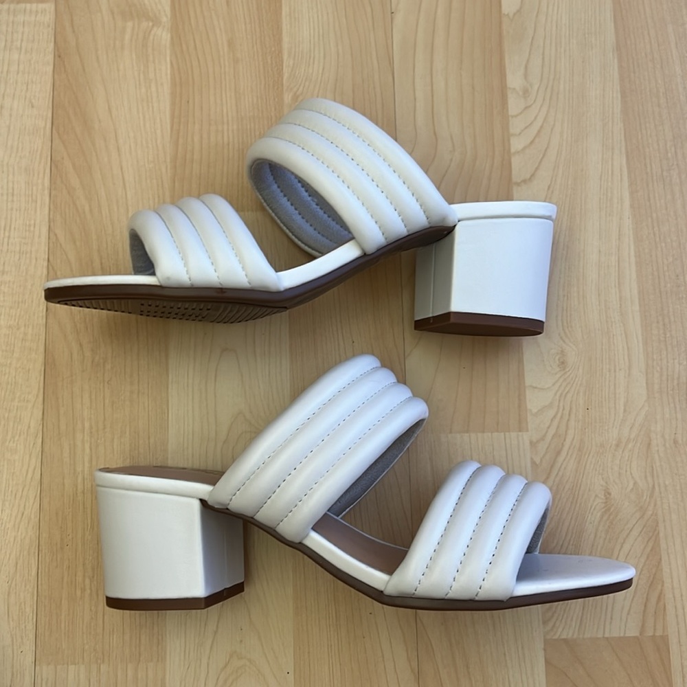 Bella Vita Women Double Strap Slide Sandals Georgette Size US 9M White Leather